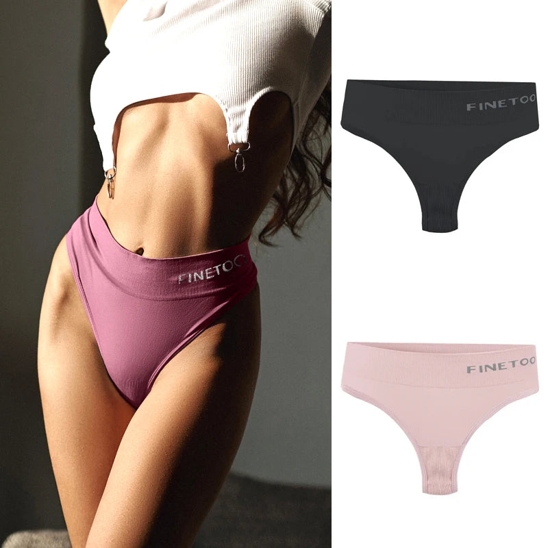 Seamless High Waist Thongs - 2 Pack Plus Size Underwear