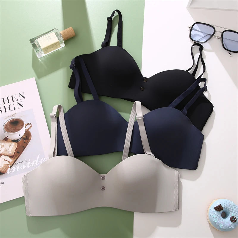 Women's Seamless Bra Wireless Adjustable Push Up Brassiere Comfort Soft Underwear Lingerie