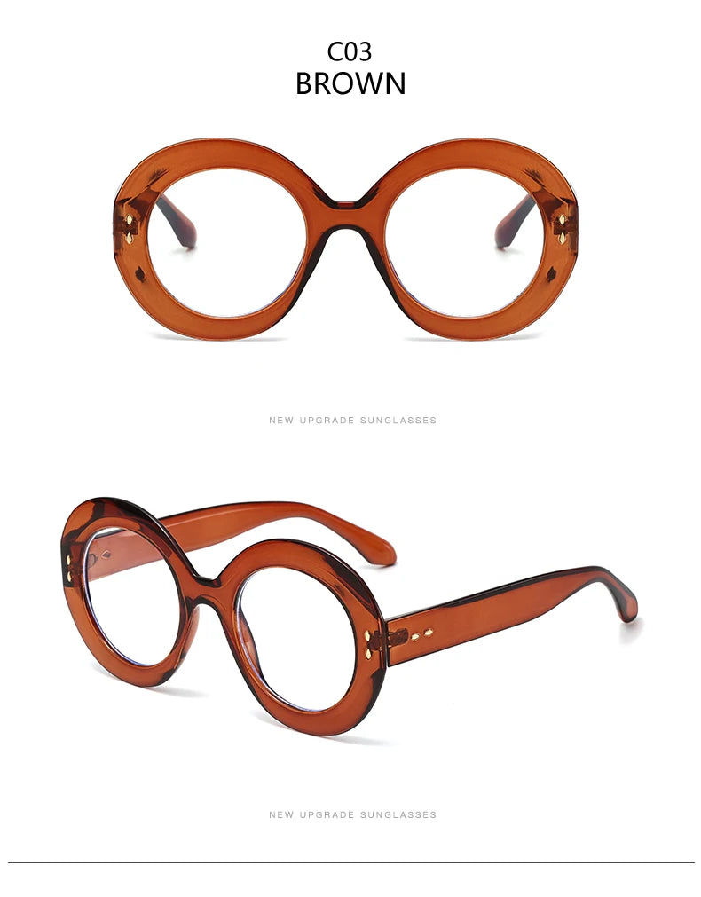Vintage Oval Fashion Glasses Frame - Women's Retro Anti-Blue Light Eyewear Optical Frames