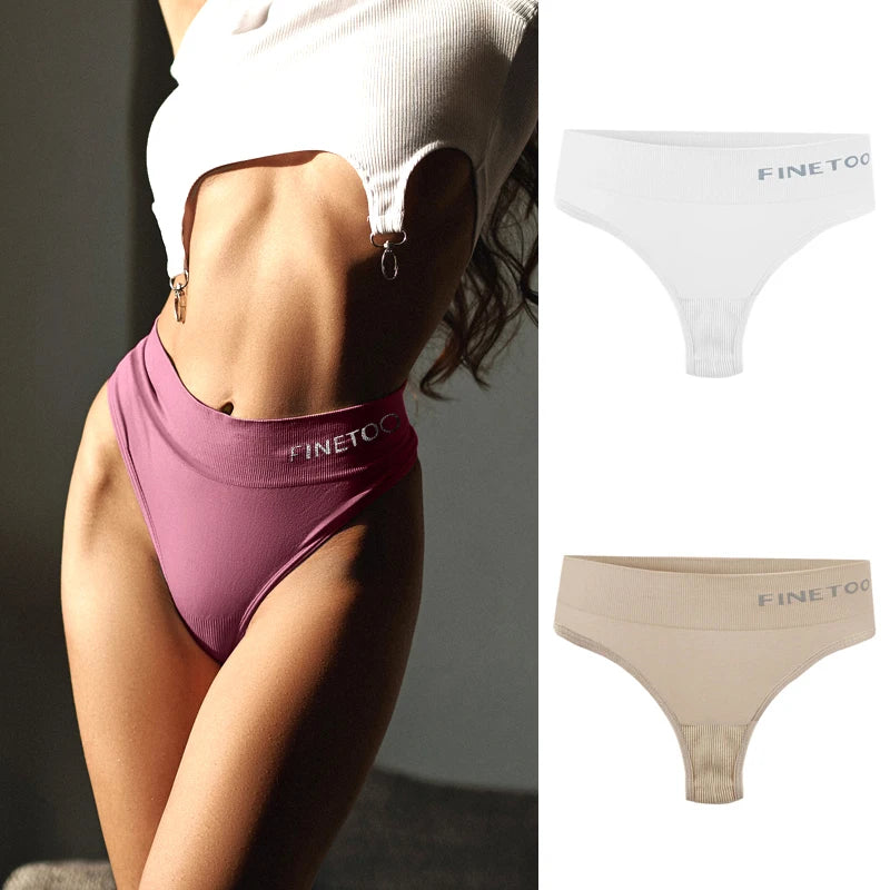 Seamless High Waist Thongs - 2 Pack Plus Size Underwear