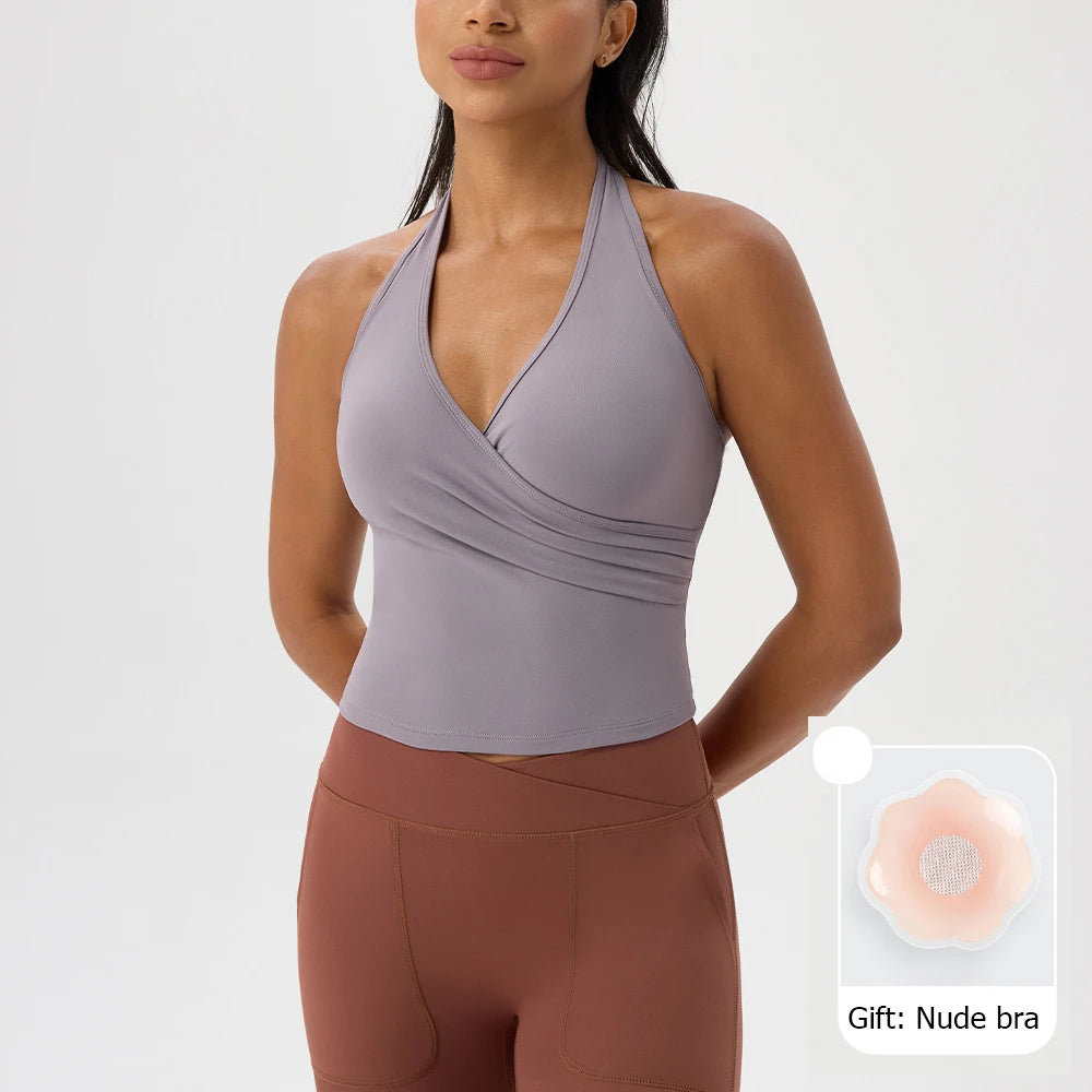 Women's Sleeveless Fitness Yoga Top - Breathable Quick Dry Summer Gym Vest