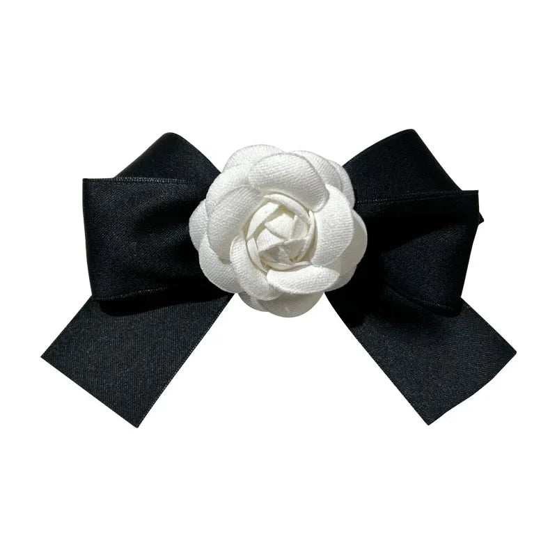 Elegant Camellia Flower Fabric Brooch - Fashion Bow Tie Pin for Women