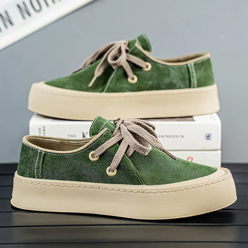 Men's Platform Suede Lace Up Shoes