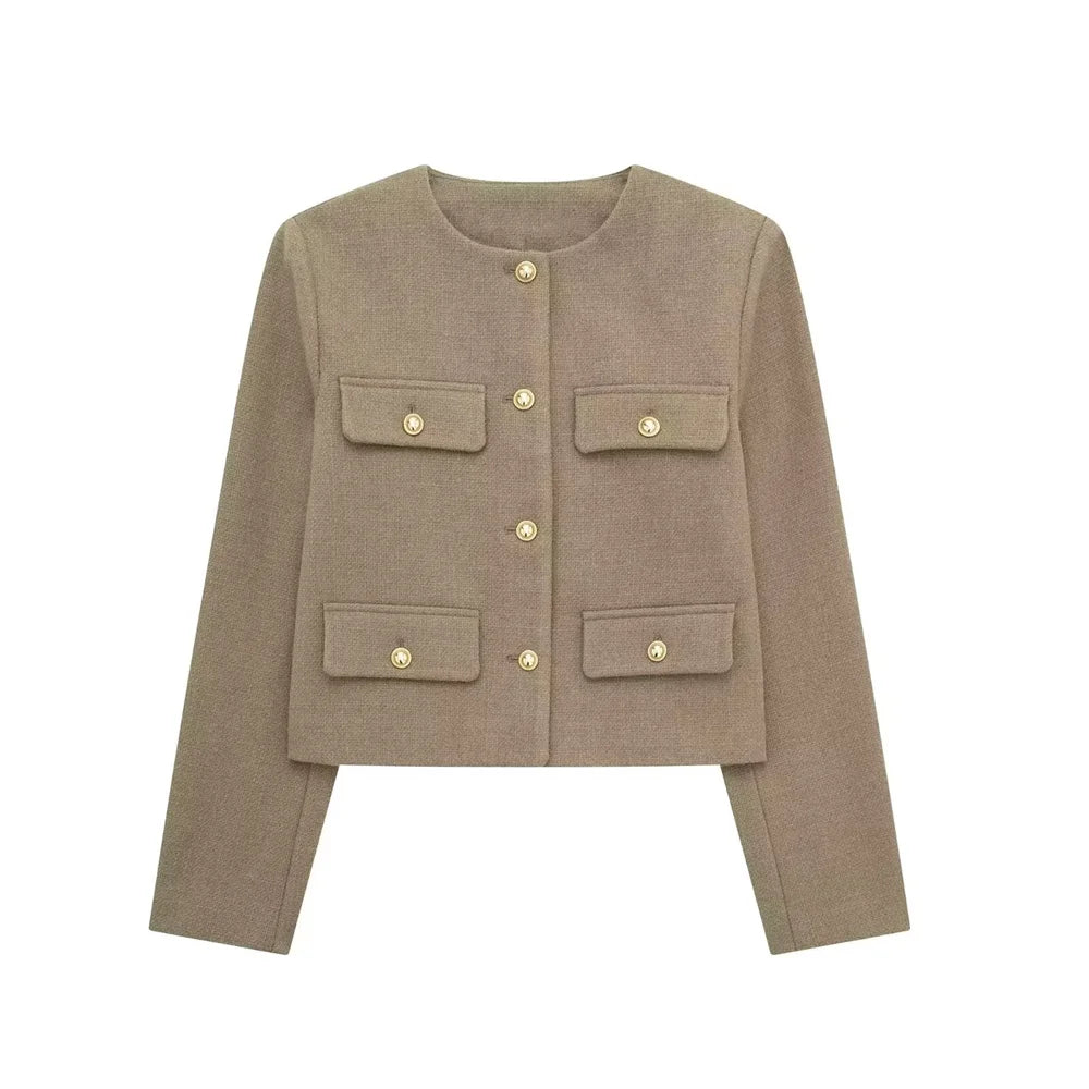 Women's Casual Temperament Flip Short Jacket