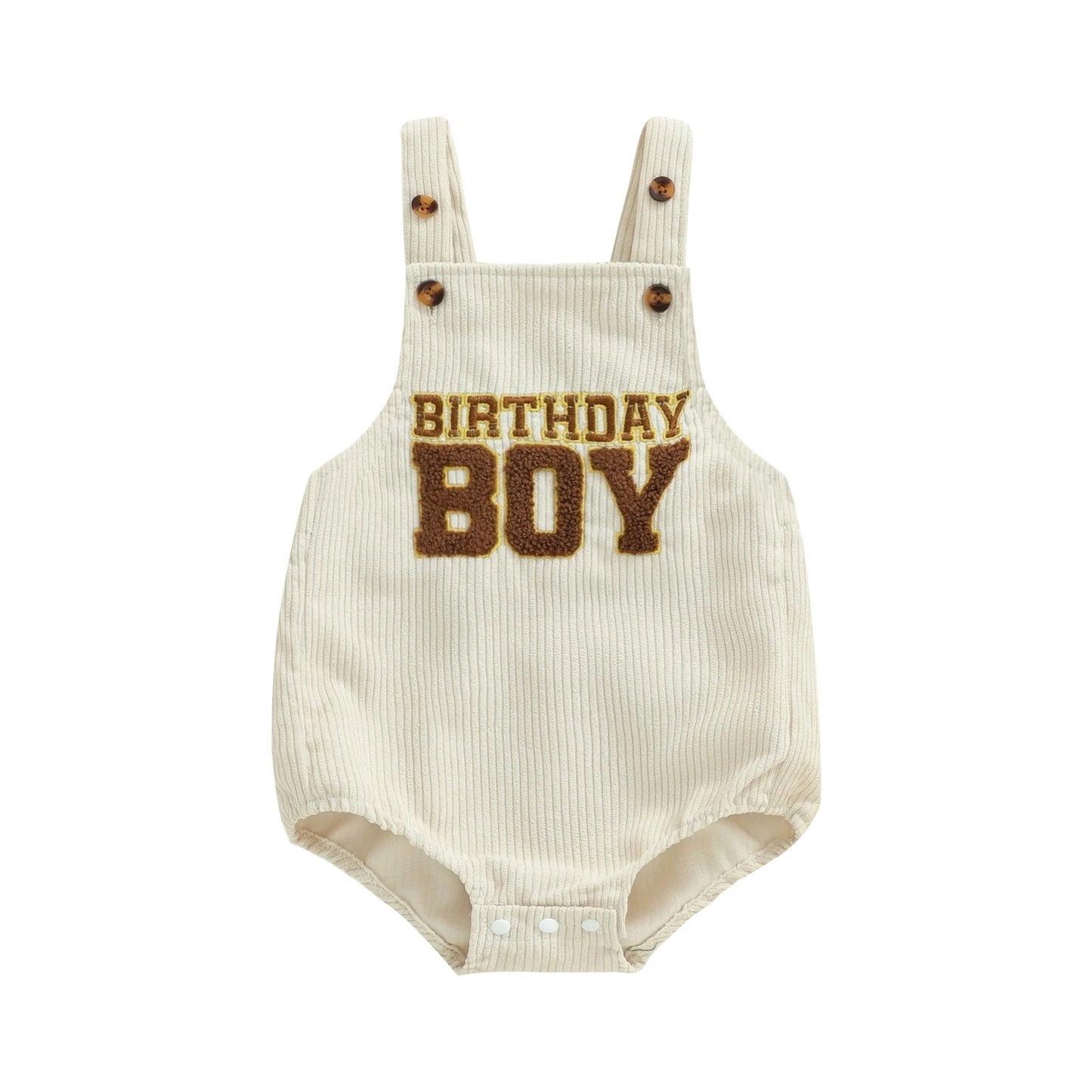 Newborn Baby Boys Romper - Letter Embroidery Square Neck Sleeveless Jumpsuit (0-18M)