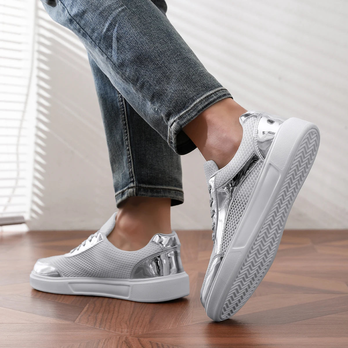 Men's Platform Skateboard Sneakers - Breathable Outdoor Vulcanized Tennis Shoes