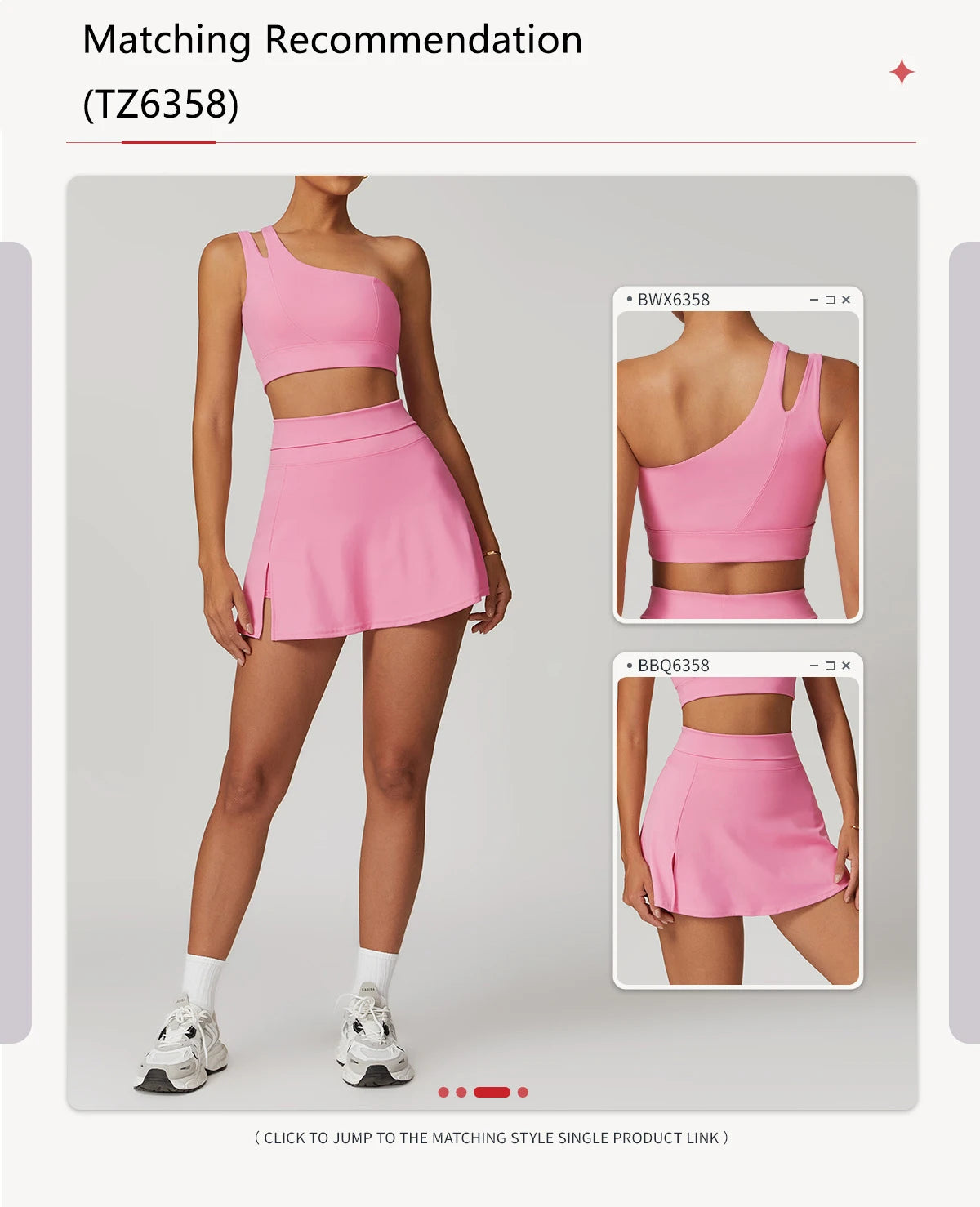 Women’s 2pc Sports Skirt Suit Outdoor Leisure Single Shoulder Bra Suit Quick Drying Tennis Set Yoga workout Skirt Set
