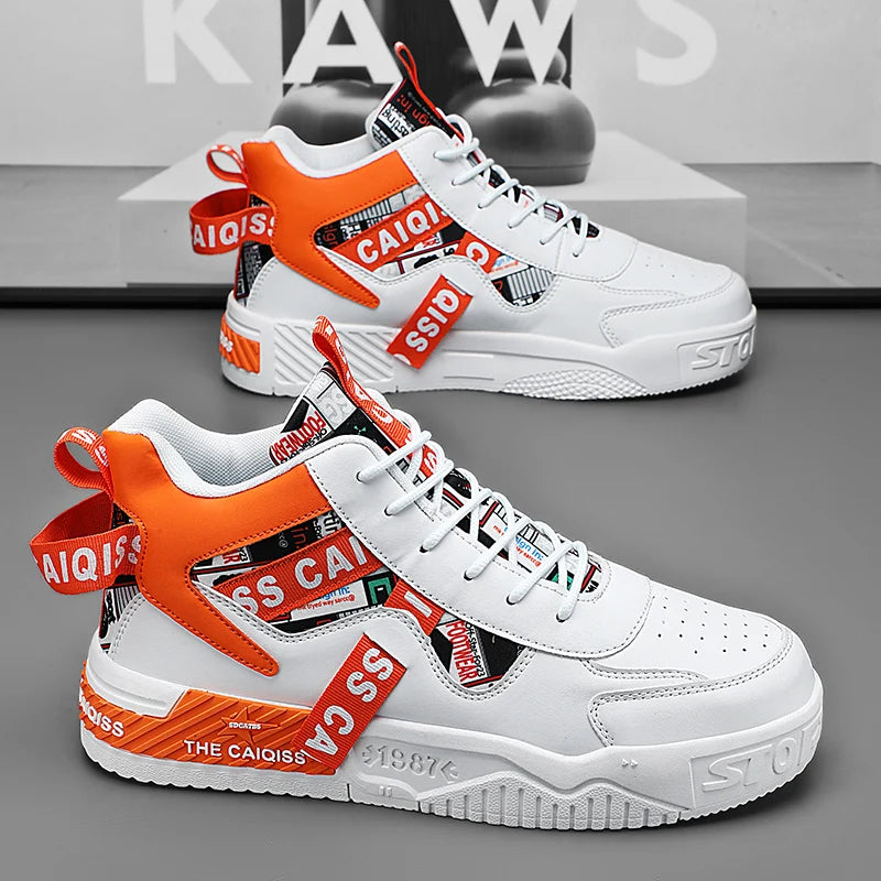 Platform Vulcanized High-Top Sneakers - Unisex Sports Shoes