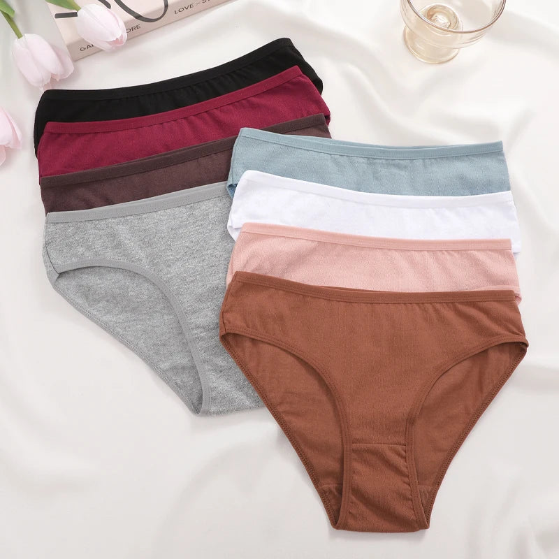 4-Pack Cotton Stretch Underwear Set - Women's Comfortable Low-Rise Briefs