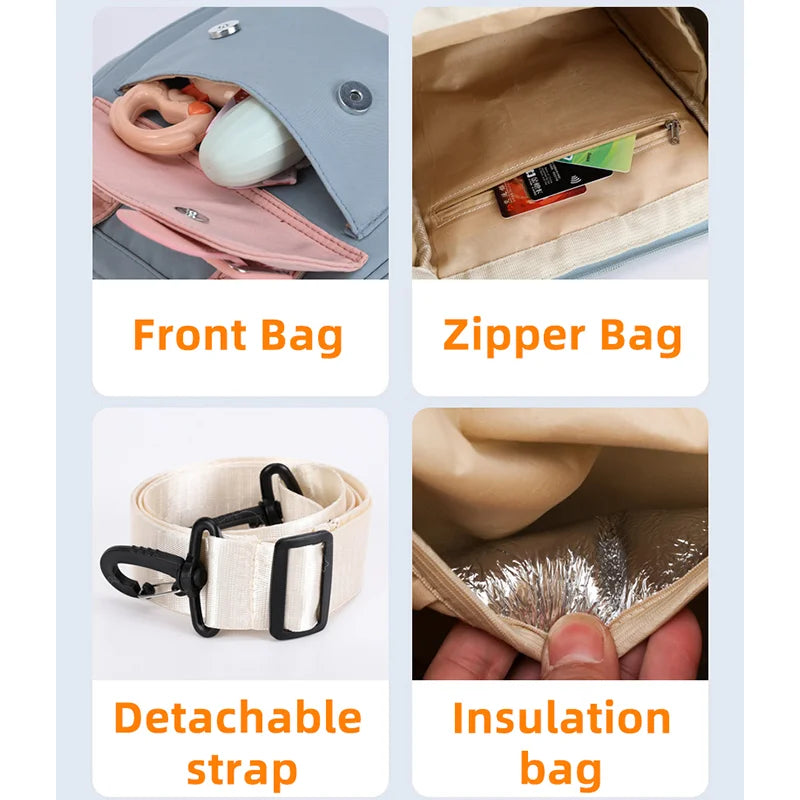 Fashion Diaper Bag Backpack - Nappy Bag for Stroller & Baby Essentials