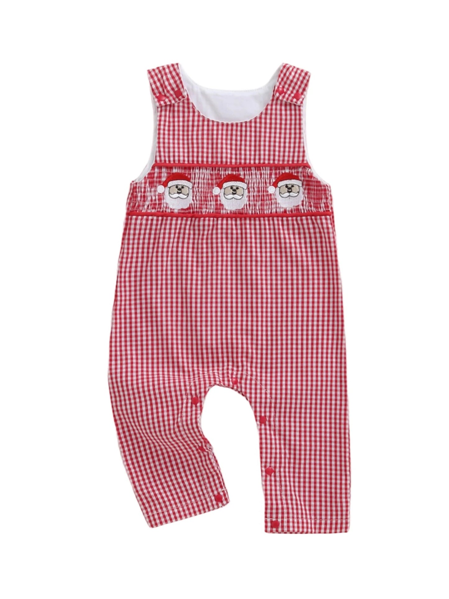Lovely Baby Christmas Romper - Sleeveless Santa Claus Embroidery Jumpsuit (0-24M)
