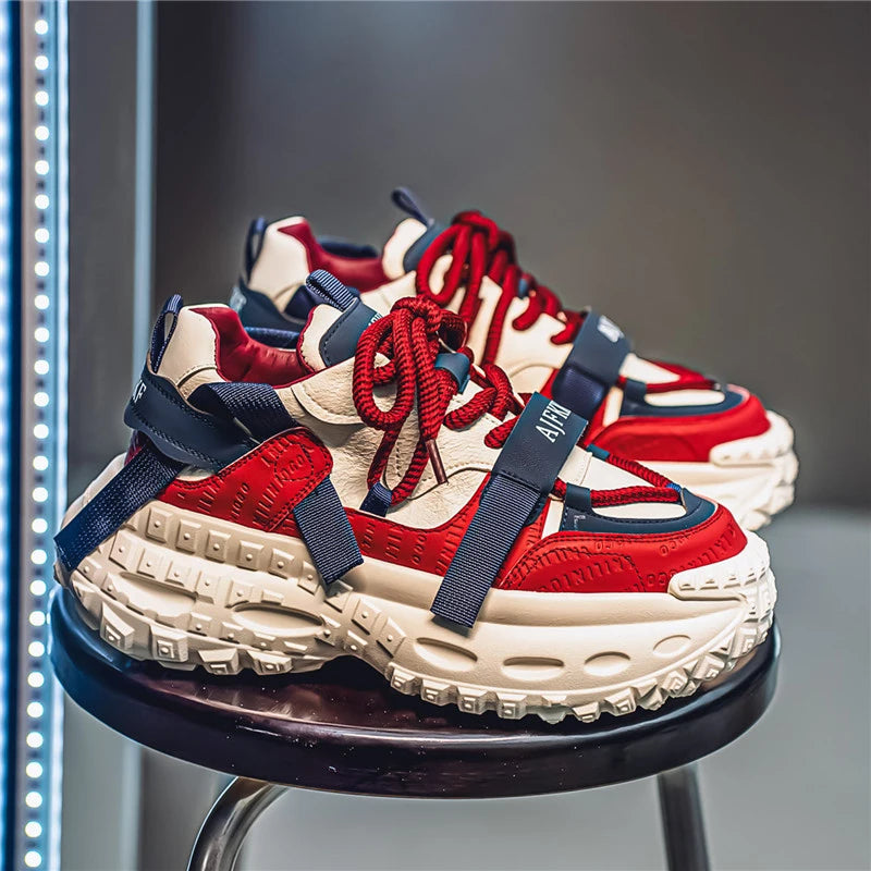 Men's Casual Platform Sports Shoes Lace Up Sneakers