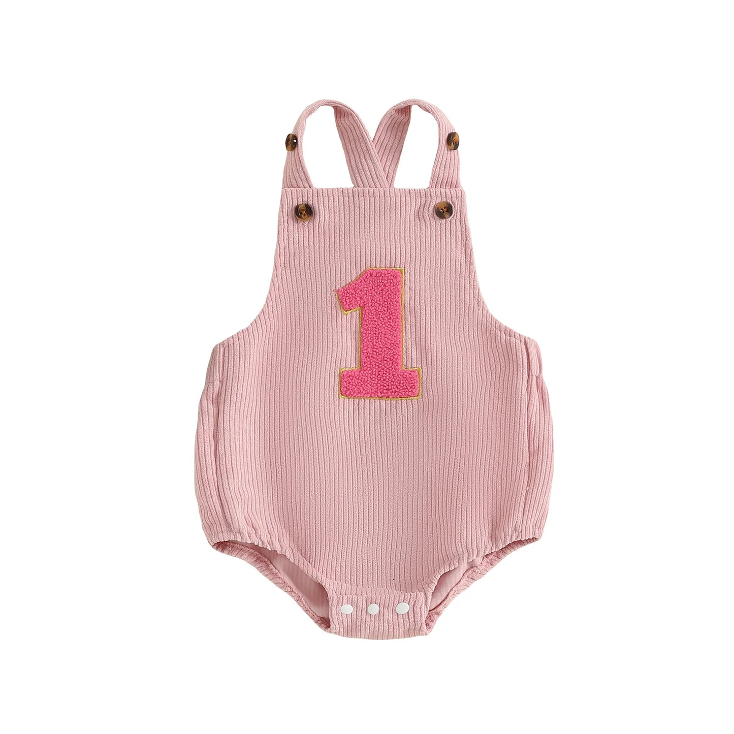 Baby Birthday Romper - Number Print Sleeveless Jumpsuit for Boys & Girls (0-18M)