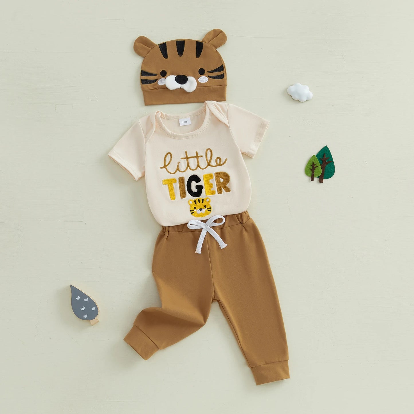 0-18M Baby Boys Girls Easter Clothes Sets 3pcs Letter Embroidery Short Sleeve Romper with Pants and Hat