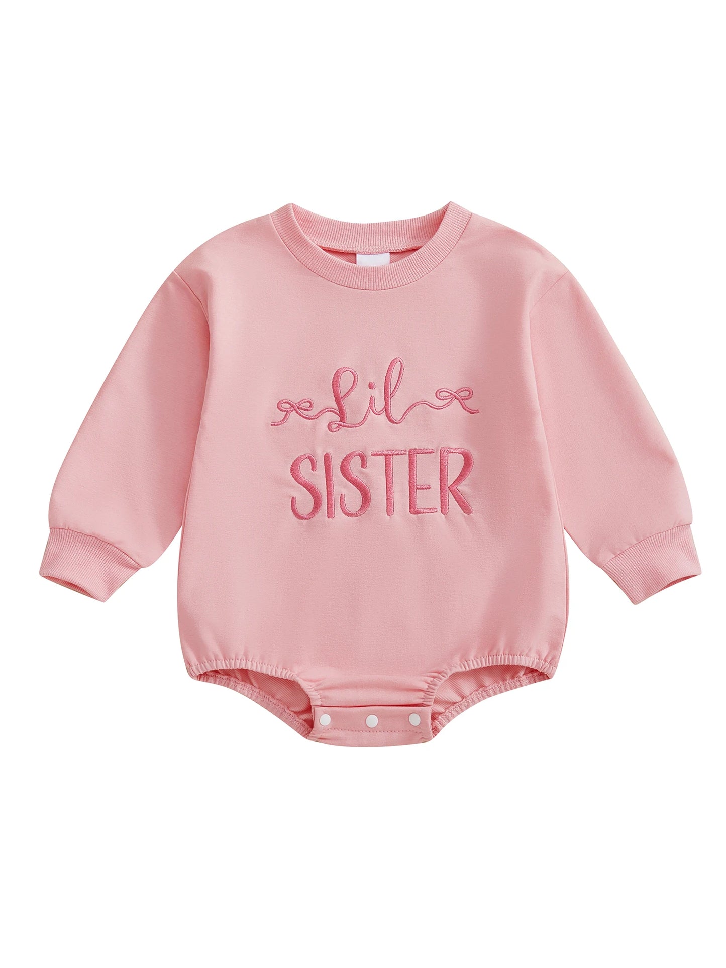 Baby Fall Romper - Letter Embroidery Long Sleeve Round Neck Jumpsuit