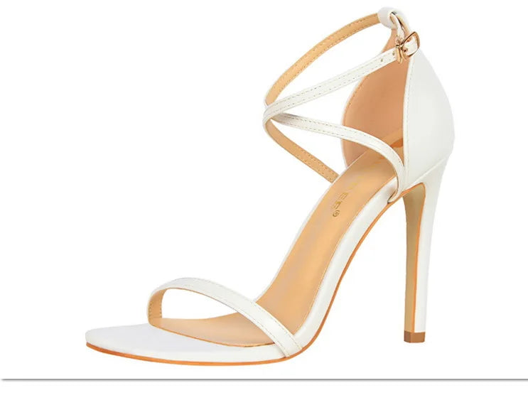 Women's Open Toe High Heels Patent Leather Heels Stiletto