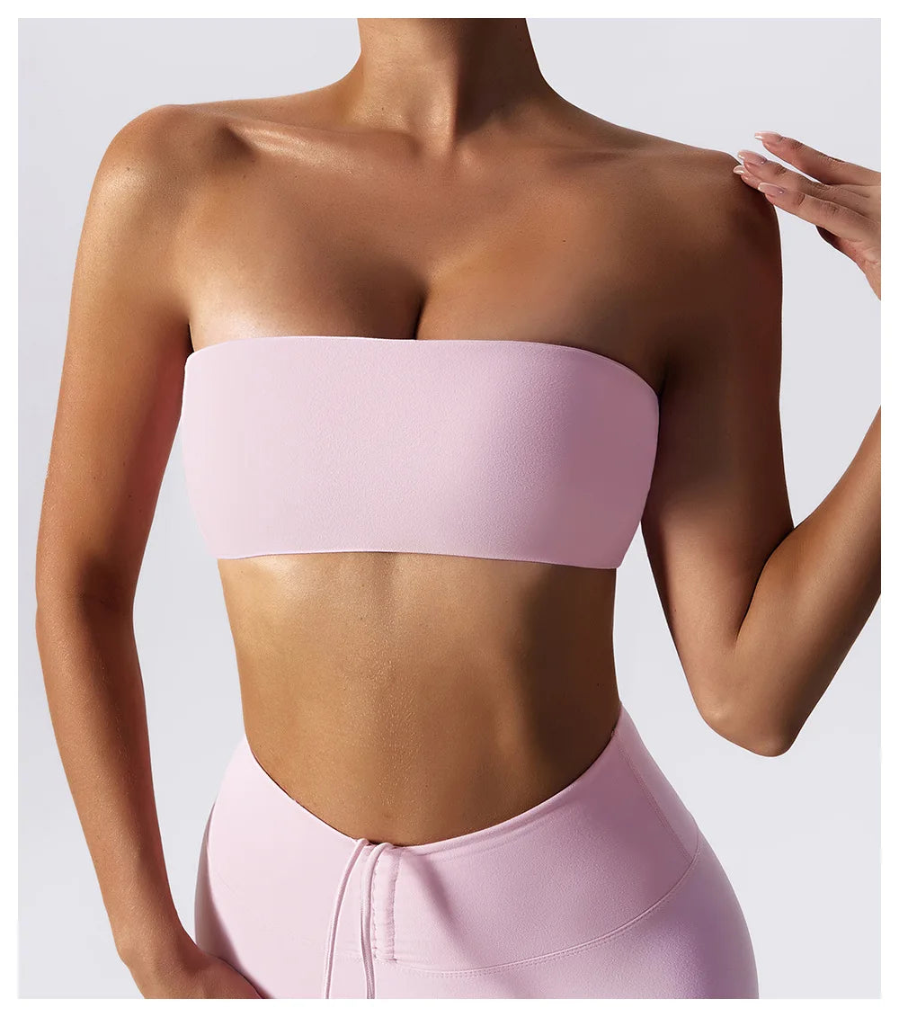 Women's Casual Sports Bra Gym Breathable Training Yoga Clothes Tube Top Fitness Workout Tank Top