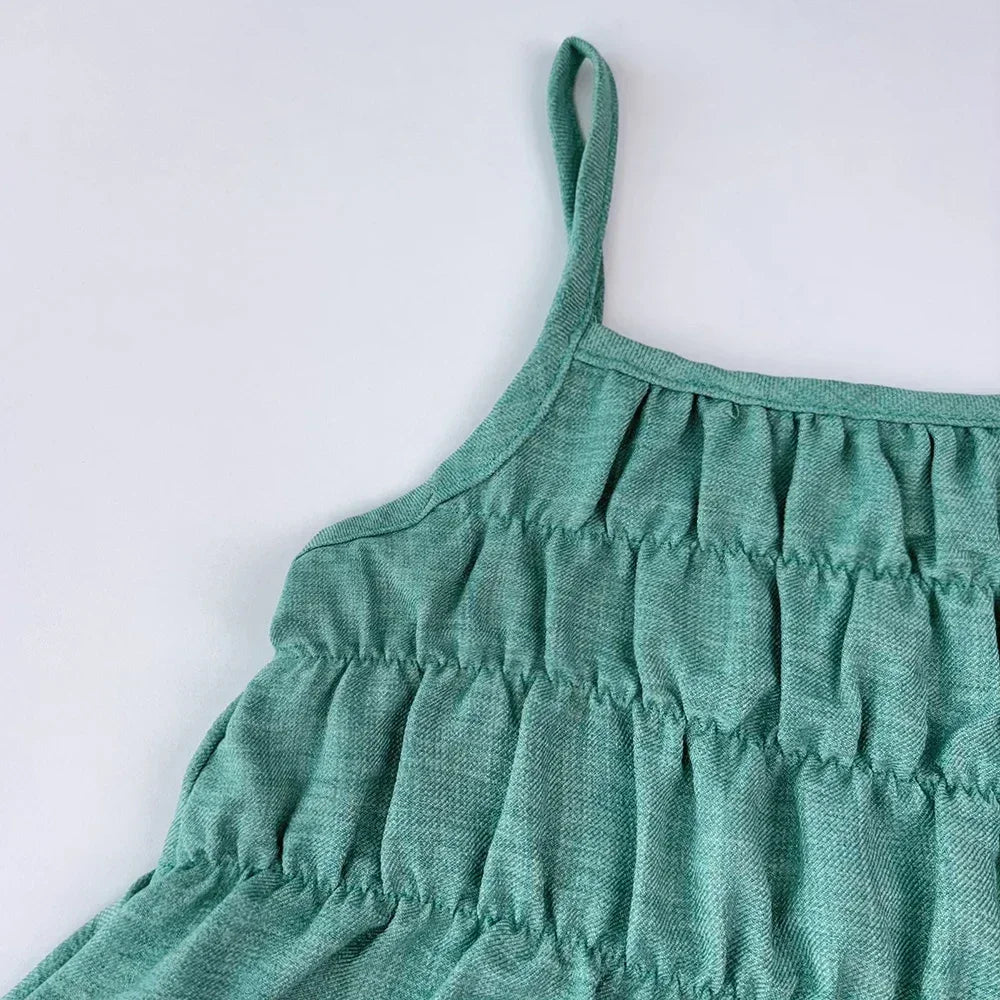 Girl's 3-7 Years Old Pleated Camisole and Wide Leg Pants Outfit