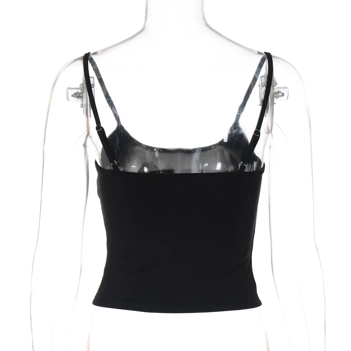 Women's Y2K Letter Print Summer Camisole Top Slim Fit Backless Basic Cropped Tank Top