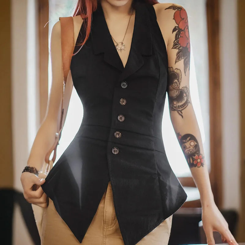 Women's V-Neck Halter Vest - Sleeveless Bodycon Tank Top