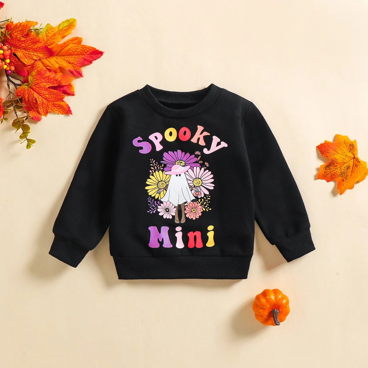 Halloween Mommy & Me Matching Sweatshirts - Letter Print Long Sleeve Pullovers (3 Colours)