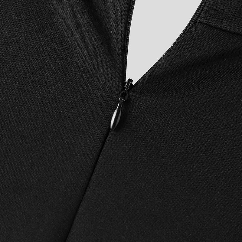 Men's Turtleneck Long Gigot-sleeve Irregular Playsuits S-5XL