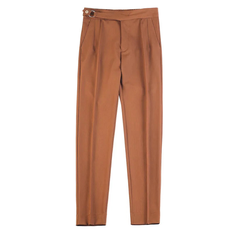 Men's British Style Slim Fit Smart Casual Trousers