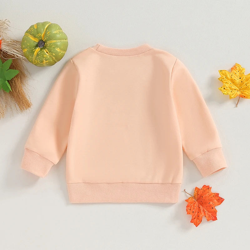 Baby Girl Halloween Sweatshirt - Long Sleeve Ghost Print Pullover (0-4Y)