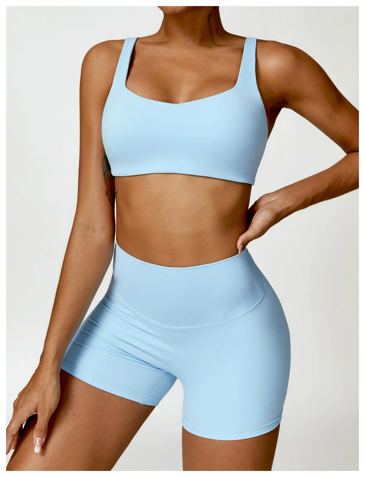 Women's 2 Pcs Yoga  Workout Sportswear Tracksuit Running Fitness Leggings Gym Set
