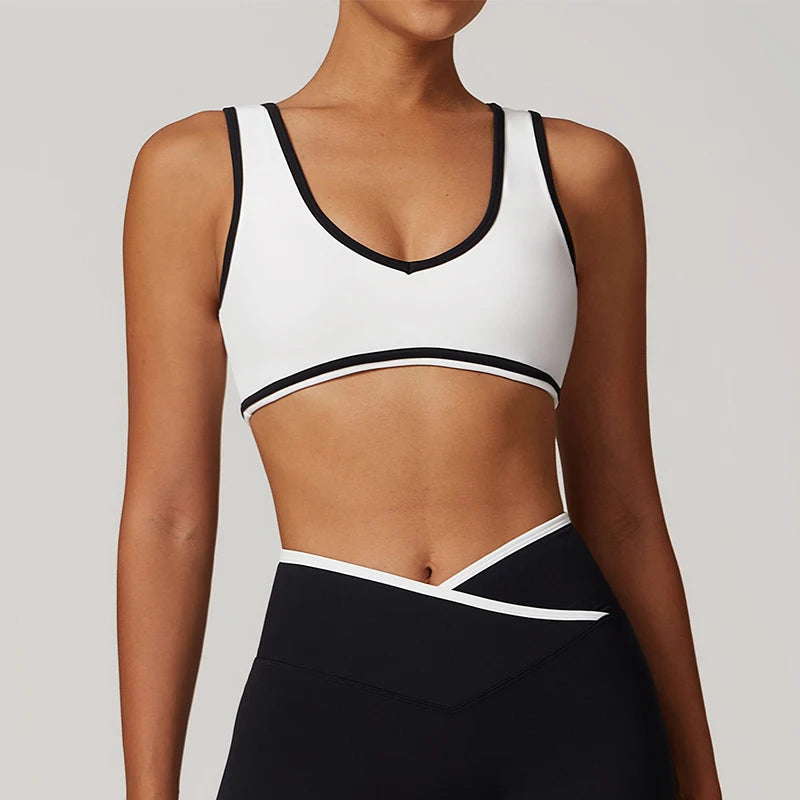 Women’s Casual Yoga Top Running Underwear Breathable Workout Brassiere Fitness Quick-Dry Gym Push up Sports Bra