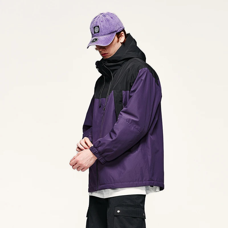 Unisex Winter Arctic Velvet Inner Parkas  High Neck Windproof Cotton Padded Hooded Jacket Outdoor Coat