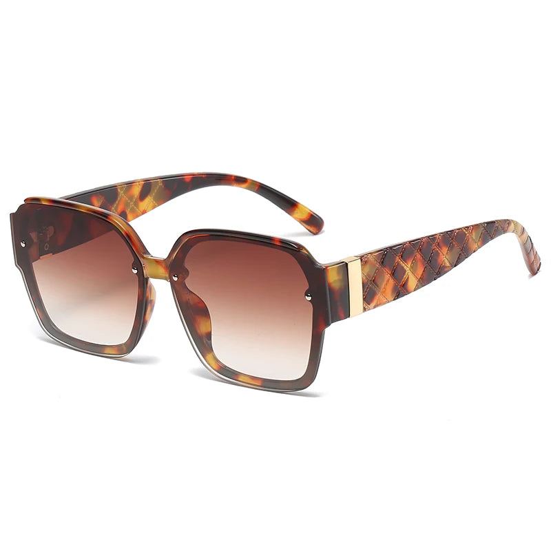 Women's 1/3pcs Classic Square Large Frame Retro Mesh Gradient Sunglasses UV400