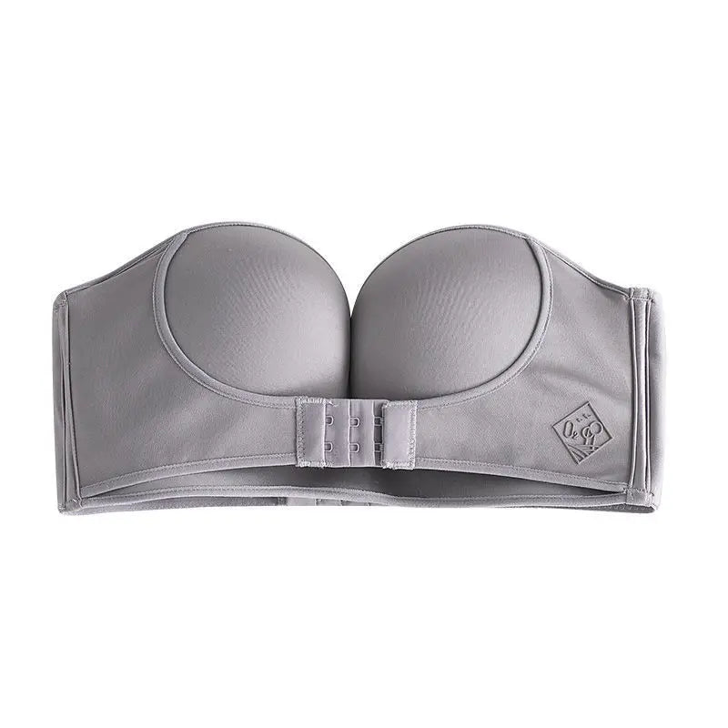 Women's Front Closure Strapless Bra - Invisible Bras Underwear Push Up Brassiere One-piece Wireless Bralette