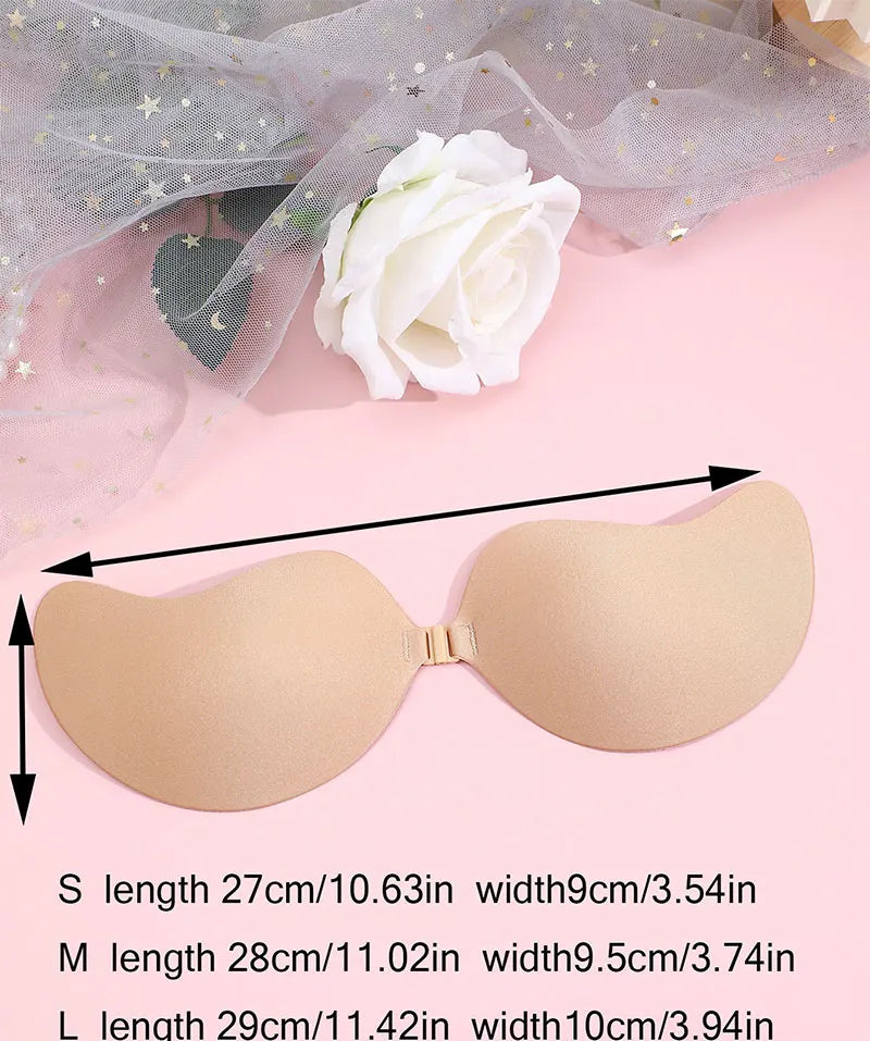 Invisible Push-Up Bra Set - Strapless Seamless Adhesive Bralettes (2 Pairs)