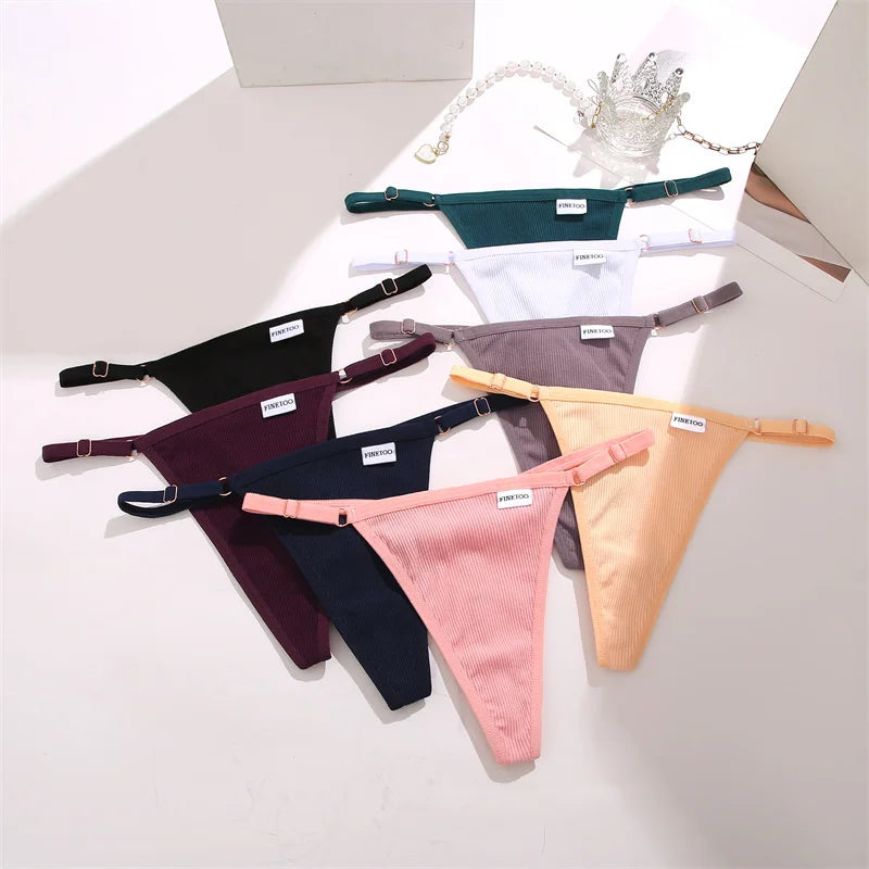 Women's Cotton Thong Set - 3 Pack Low-Rise Bikini Panties