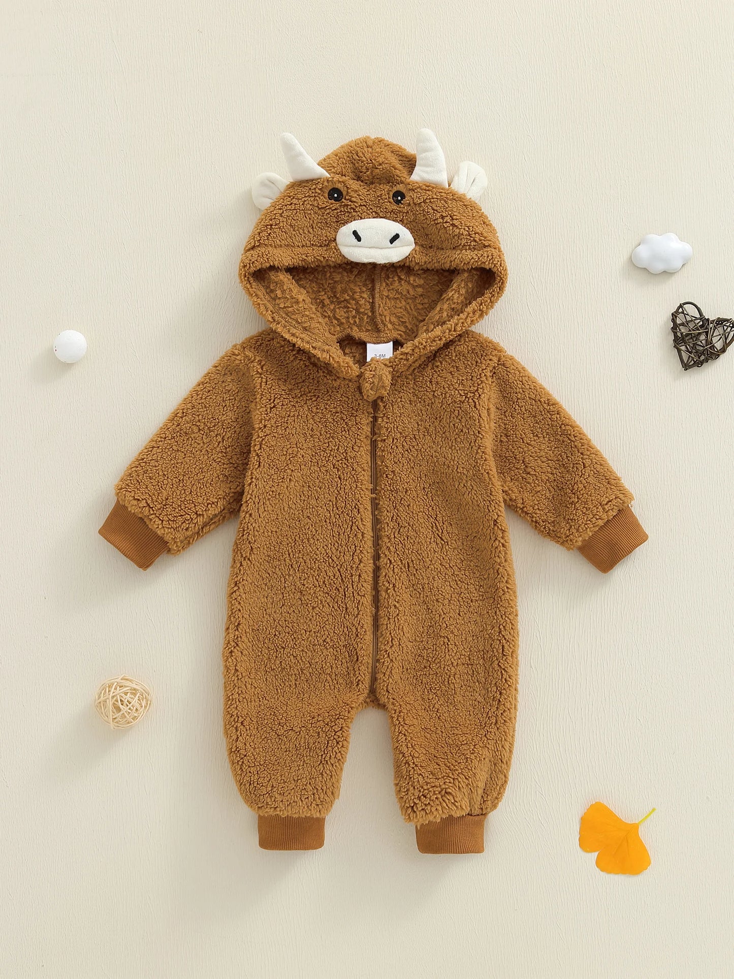 Baby Halloween Plush Hooded Jumpsuit (0-12M)