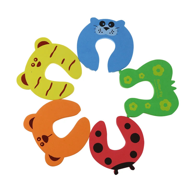 5-Piece Baby Door Safety Protector Set - Anti-Pinch Hand Door Stopper Child Lock Finger Guards