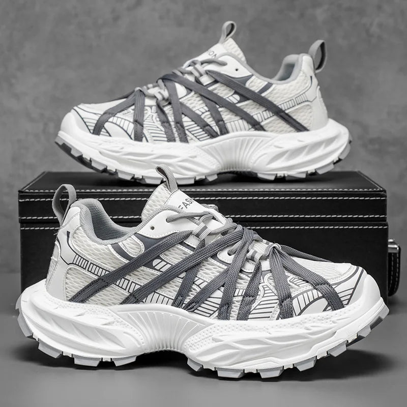 Men's Platform Strap Design Sneakers - High-Quality Sports Shoes