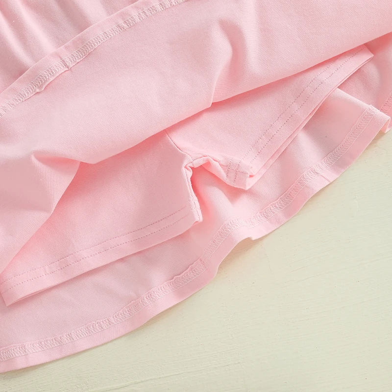 Girls' Ruffled A-Line Skirt - Solid Colour Elastic Waist Mini Skirt