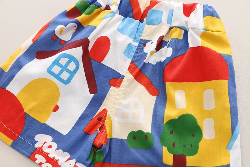 Children's Colourful T-Shirt And Shorts 2PCS Outfit Set 1-5 Years Old