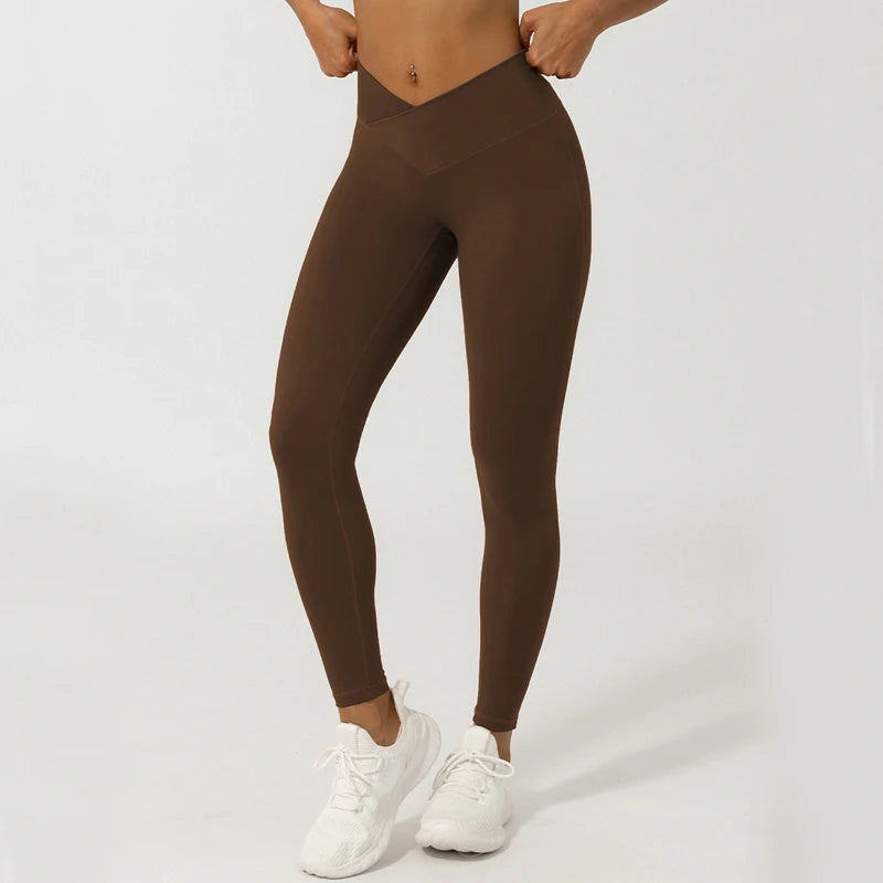 Women's Sports Leggings Buttery Soft V-Shaped High Waist Yoga Pants Breathable Quick Dry Running Tights Workout Sportswear