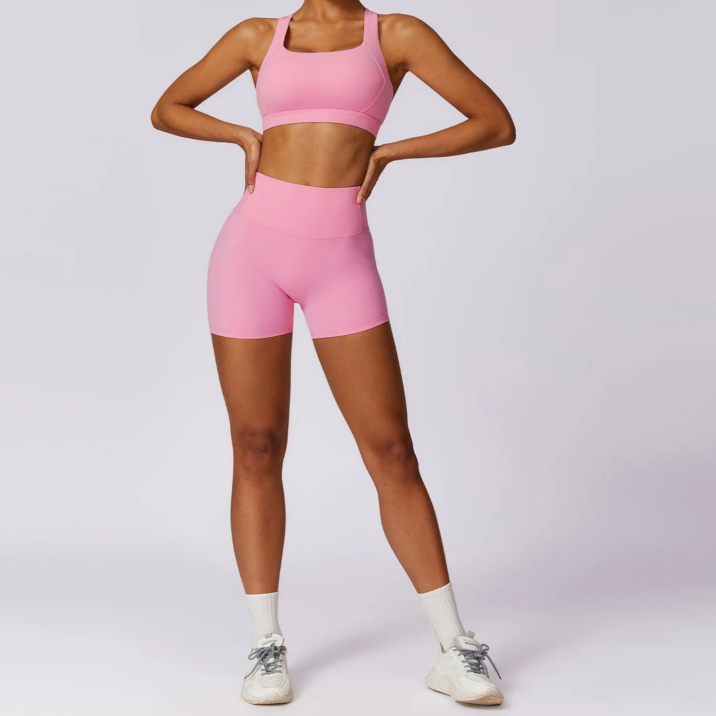 Women's 2Pcs Sports Fitness Tracksuit Workout Sportswear Quick-Drying Yoga Gym Yoga Set