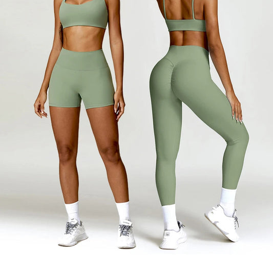Women's 2 Pcs Yoga  Workout Sportswear Tracksuit Running Fitness Leggings Gym Set