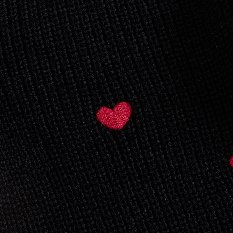 Newborn Baby Girl's Sweater Romper - Heart Knit Long Sleeve Jumpsuit for Valentine's