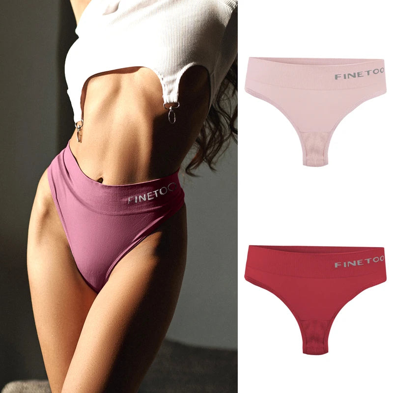 Seamless High Waist Thongs - 2 Pack Plus Size Underwear