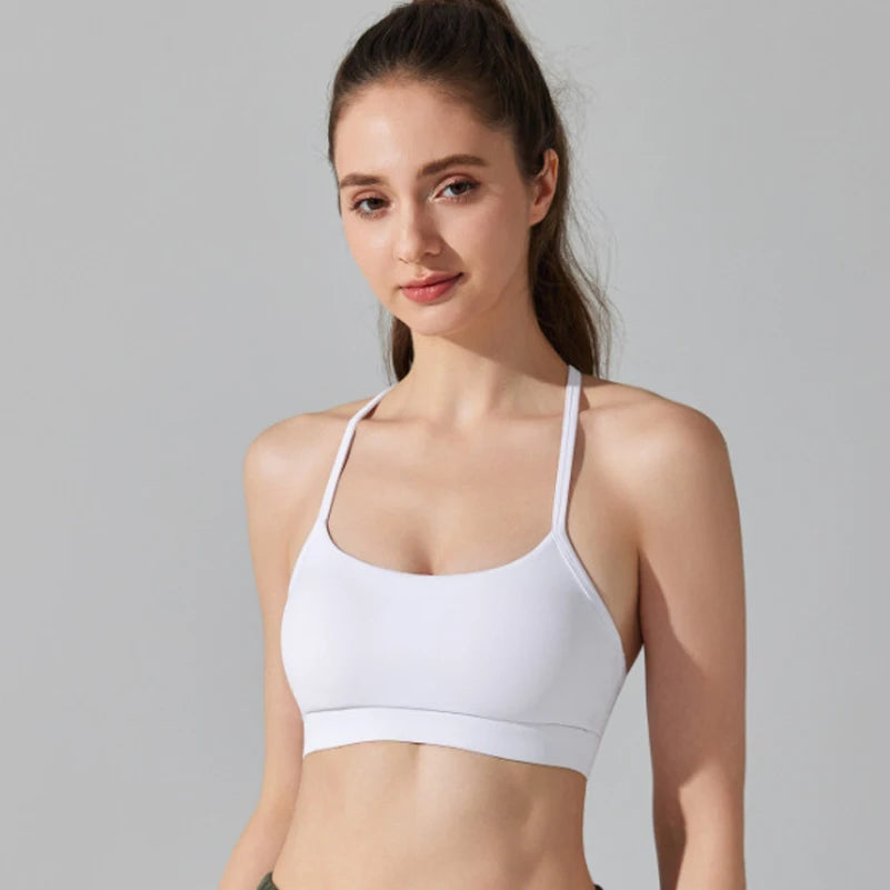 Women's Fitness Yoga Bra Buttery Soft Gym Crop Top Back Breathable Workout Top Sports Vest