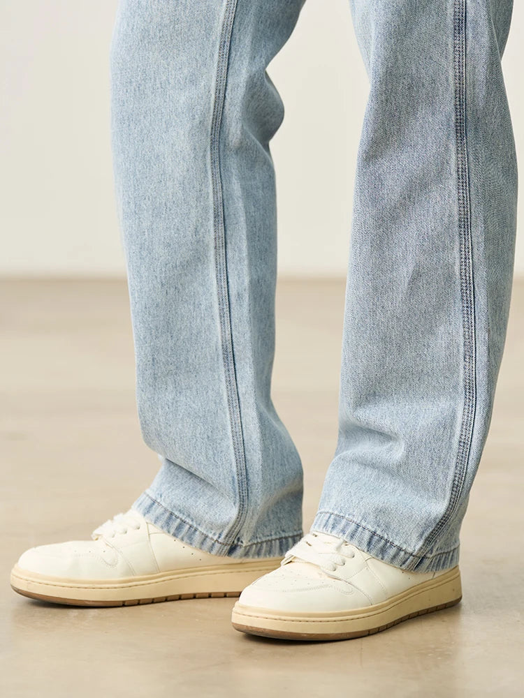 Men's Loose Fit Cargo Jeans - Relaxed Denim Trousers