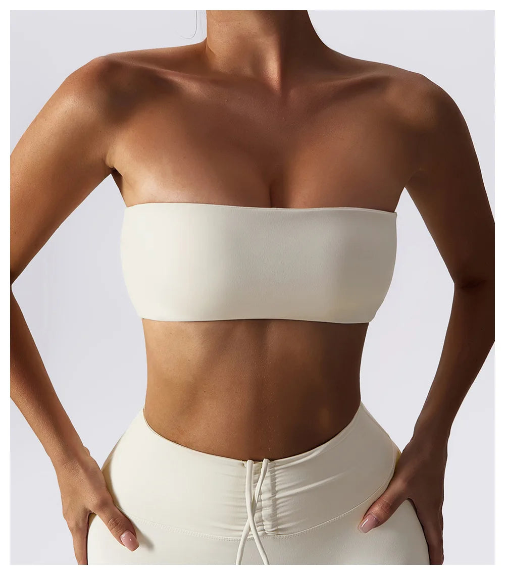 Women's Casual Sports Bra Gym Breathable Training Yoga Clothes Tube Top Fitness Workout Tank Top