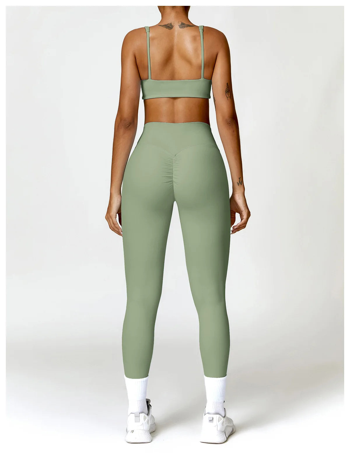 Women's 2 Pcs Yoga  Workout Sportswear Tracksuit Running Fitness Leggings Gym Set