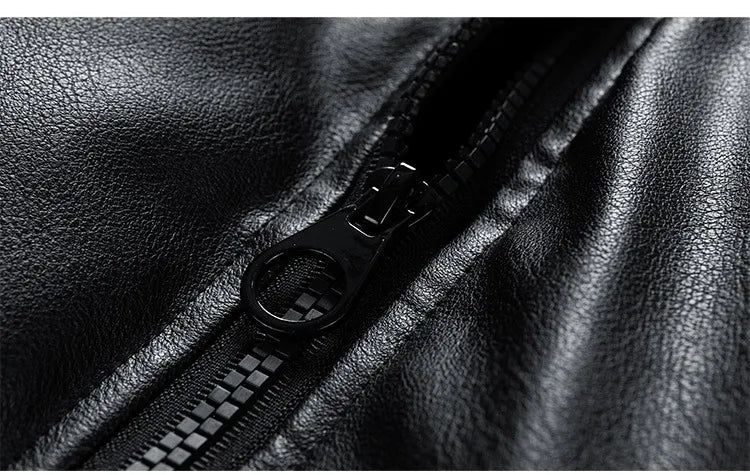Men's PU leather Stand-up collar thickened cotton-padded Jacket